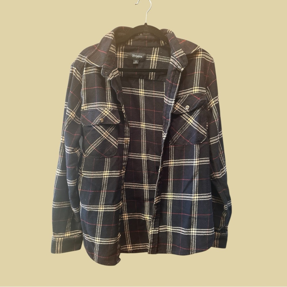 Black Plaid Button-Up Shirt